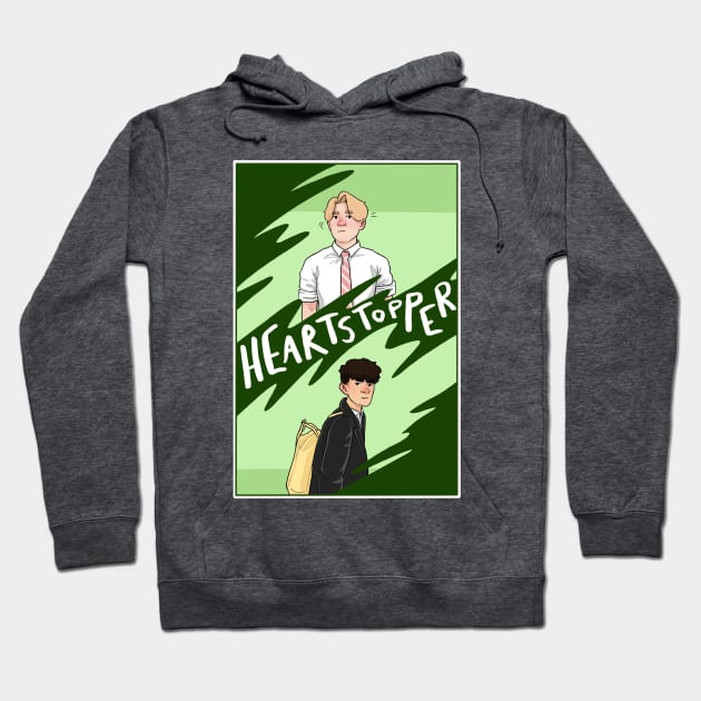 Nick and Charlie - heartstopper comic redraw Hoodie by daddymactinus